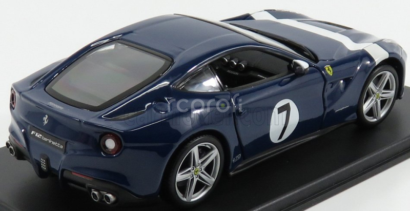 Edicola Ferrari F12 Berlinetta N 7 2012 - Inspired By The 250 Gt Berlinetta - Con Vetrina - With Showcase 1:24 Modrá Bílá