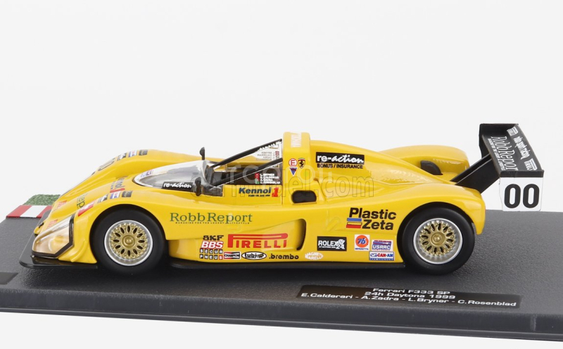Edicola Ferrari F333 Sp 4.0l V12 Team Autosport Racing N 00 Winner 24h Daytona 1999 Enzo Calderari - Angelo Zadra - Lilian Bryner - Carl Rosenblad 1:43 Žlutá Černá