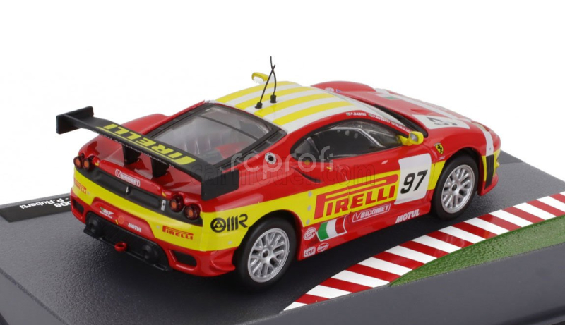 Edicola Ferrari F430gt 4.0l V8 Team Bms Scuderia Italia N 97 2nd Lmgt2 Class 24h Le Mans 2008 Matteo Malucelli - Paolo Ruberti - Fabio Babini 1:43 Červená Žlutá