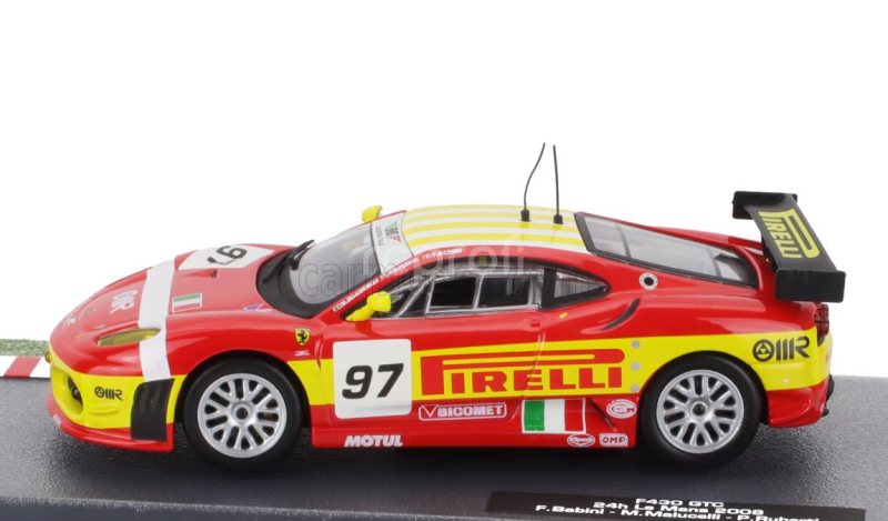 Edicola Ferrari F430gt 4.0l V8 Team Bms Scuderia Italia N 97 2nd Lmgt2 Class 24h Le Mans 2008 Matteo Malucelli - Paolo Ruberti - Fabio Babini 1:43 Červená Žlutá