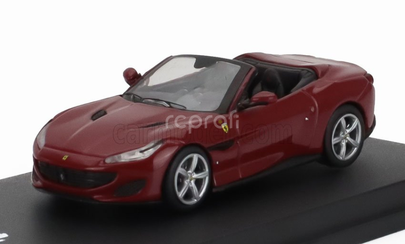 Edicola Ferrari Portofino Cabriolet Open 2018 - Con Vetrina - With Showcase 1:64 Rosso Mugello - Tmavě Červená