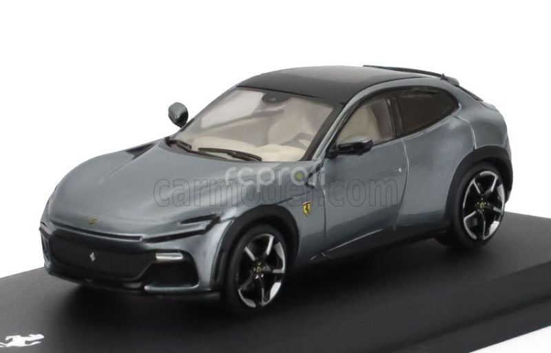 Edicola Ferrari Purosangue Suv 2022 - Con Vetrina - With Showcase 1:64 Grigio Silverstone - Grey Met