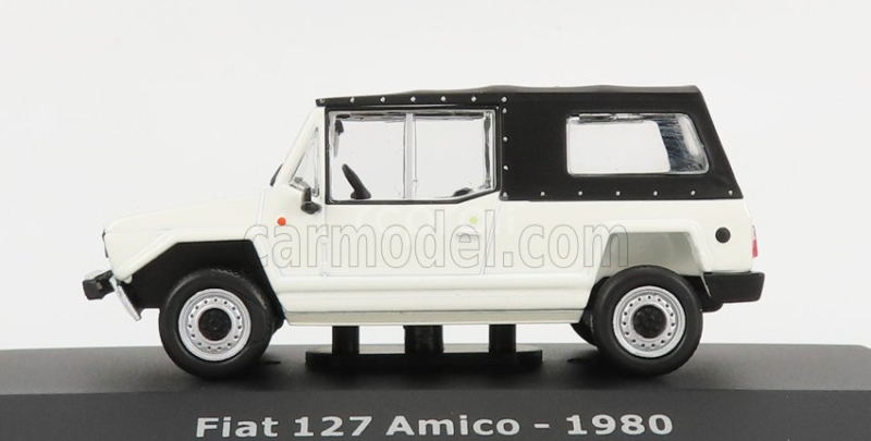 Edicola Fiat 127 Amico Soft-top Closed 1980 - Con Vetrina - With Showcase 1:43 Bílá Černá