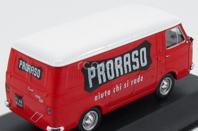 Edicola Fiat 238 Van 1973 - Proraso Aiuta Chi Si Rade 1:43 Červená Bílá