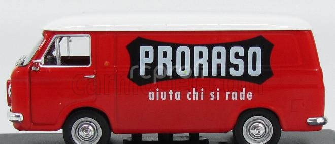 Edicola Fiat 238 Van 1973 - Proraso Aiuta Chi Si Rade 1:43 Červená Bílá