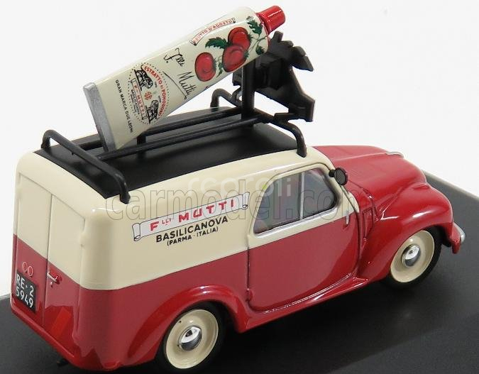 Edicola Fiat 500c Furgoncino Van Mutti 1954 1:43 Červený Krém