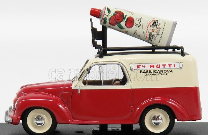 Edicola Fiat 500c Furgoncino Van Mutti 1954 1:43 Červený Krém