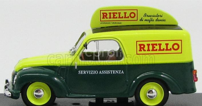 Edicola Fiat 500c Furgoncino Van Riello 1959 1:43 Zelená Žlutá
