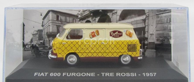 Edicola Fiat 600 Furgone Van Tre Rossi 1957 1:43 Slonová Kost Krémově Hnědá
