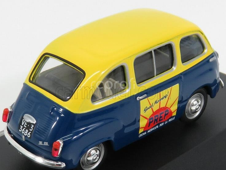 Edicola Fiat 600 Multipla Crema Medicata Prep 1953 1:43 Modrá Žlutá