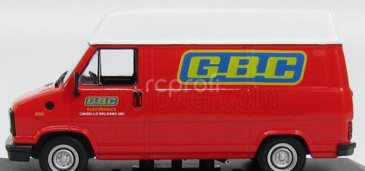 Edicola Fiat Ducato Van 1983 - Gbc Eletronics Cinisello Balsamo (mi) 1:43 Červená Bílá