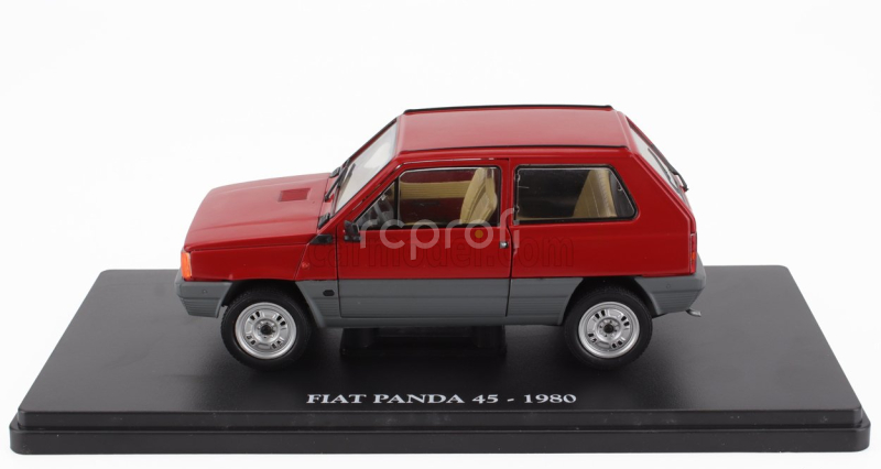 Edicola Fiat Panda 45 1980 - Con Vetrina - With Showcase 1:24 Červená Šedá