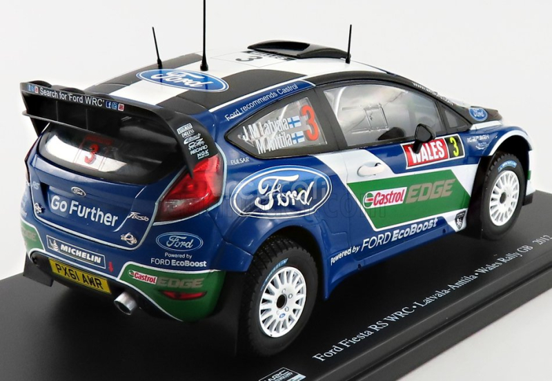 Edicola Ford england Fiesta R5 N 3 Rally Wales Gb 2012 J.m Latvala - M.anttila 1:24 Modrá Bílá Zelená