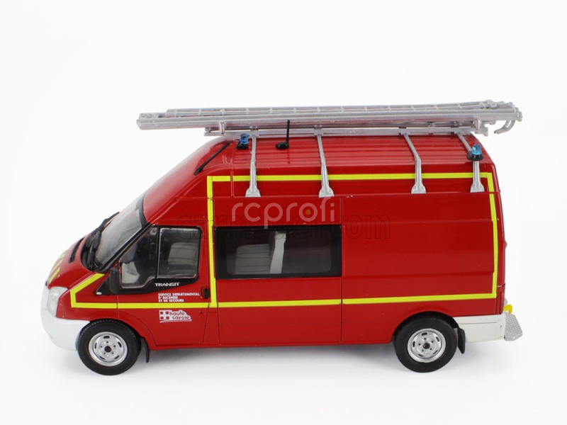 Edicola Ford england Transit Van Service Departemental D'incendie Et De Secours Fire Engine 2000 1:43 Červená Bílá Žlutá