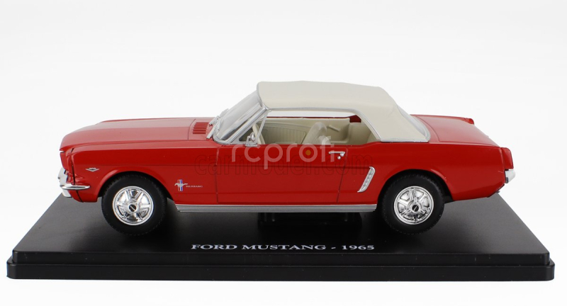 Edicola Ford usa Mustang 1965 - Con Vetrina - With Showcase 1:24 Červená Bílá