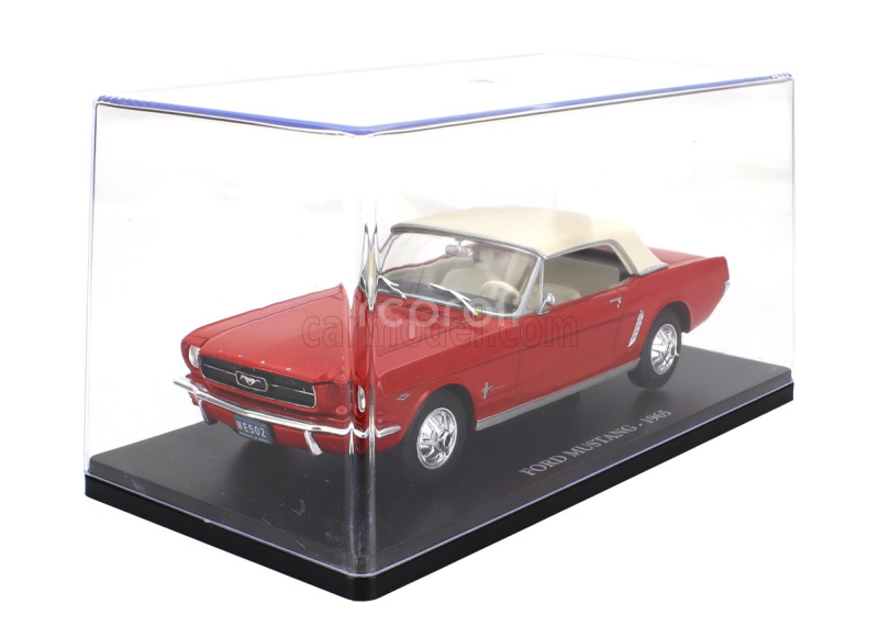 Edicola Ford usa Mustang 1965 - Con Vetrina - With Showcase 1:24 Červená Bílá
