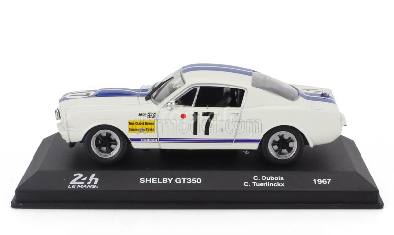 Edicola Ford usa Mustang Shelby 350gt 4.7l V8 Coupe Team C.dubois N 17 24h Le Mans 1967 Claude Dubois - Chris Tuerlinckx 1:43 Bílá Modrá
