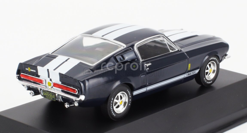 Edicola Ford usa Mustang Shelby Gt500 Coupe 1967 - Con Vetrina - With Showcase 1:43 Modrá Bílá