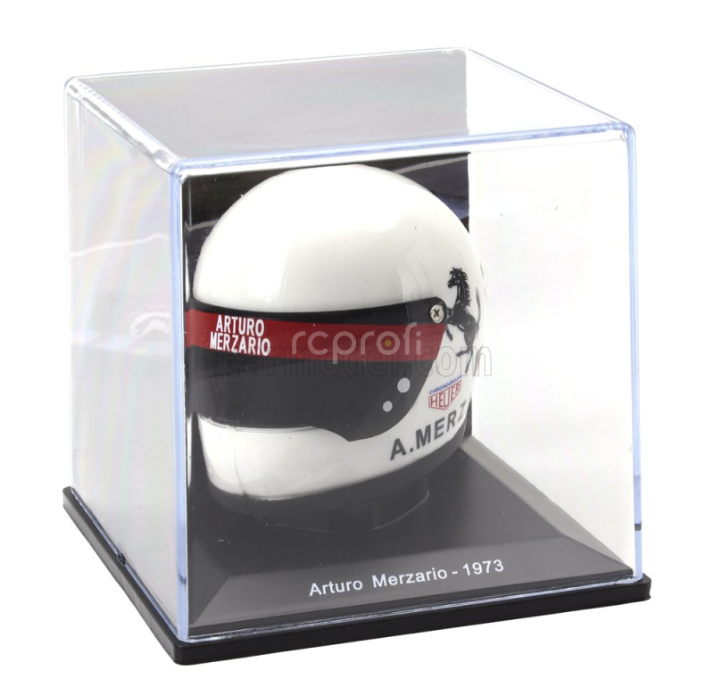 Edicola Helmet F1  Casco Helmet Arturo Merzario 312 B3 Team Ferrari Season 1973 1:5 Bílá