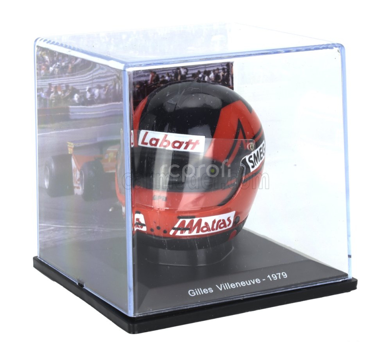Edicola Helmet F1  Casco Helmet Gilles Villeneuve 312t4 Team Ferrari Season 1979 1:5 Červená Černá
