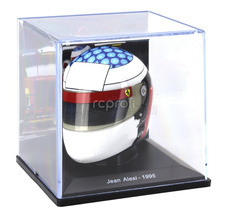 Edicola Helmet F1  Casco Helmet Jean Alesi 412 T2 Team Ferrari Season 1995 1:5 Červená Černá Bílá