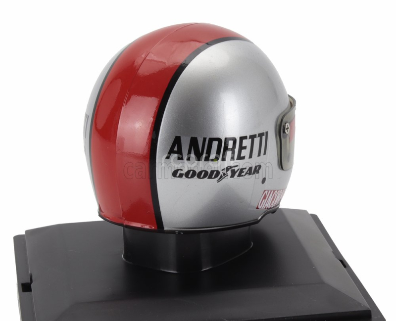 Edicola Helmet F1  Casco Helmet Mario Andretti 126 C2 Team Ferrari Season 1982 1:5 Silver Red