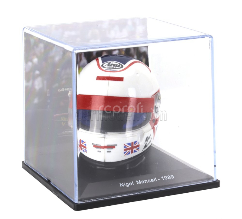 Edicola Helmet F1  Casco Helmet Nigel Mansell 640 F1-89 Team Ferrari Season 1989 1:5 Bílá Modrá Červená
