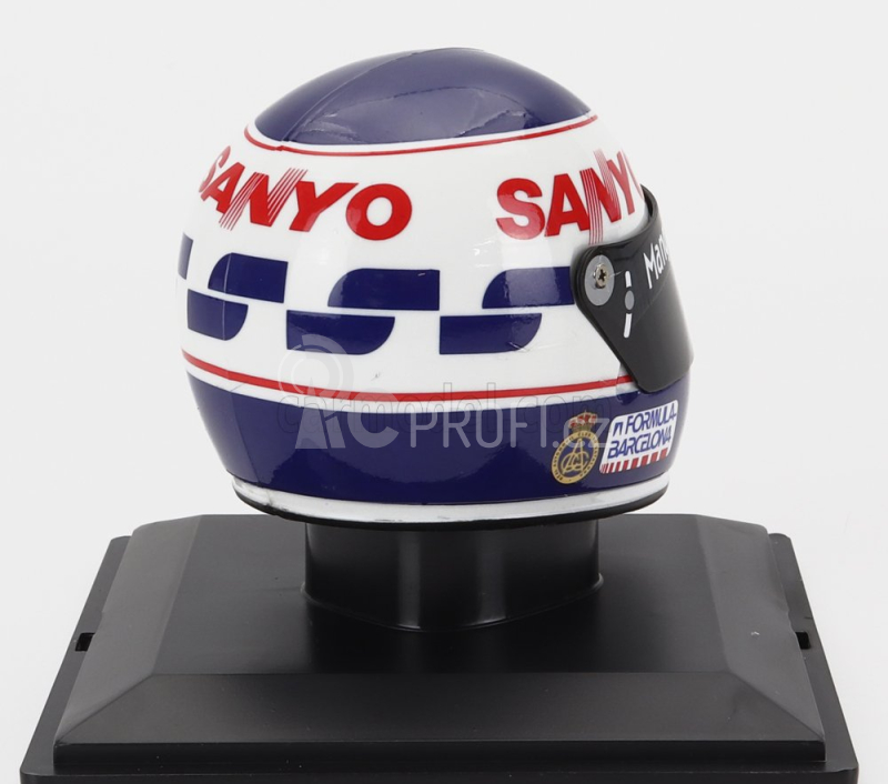 Edicola Helmet F1  Casco - Minardi M189 N 24 Season 1989 Luis Perez Sala 1:5 Bílá Modrá Žlutá