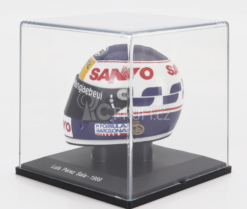 Edicola Helmet F1  Casco - Minardi M189 N 24 Season 1989 Luis Perez Sala 1:5 Bílá Modrá Žlutá