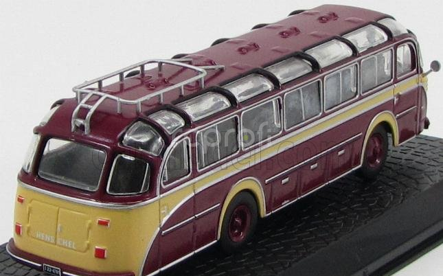 Edicola Henschel Hs100n Autobus 1953 - Damage Display Box 1:72 Bordeaux Cream