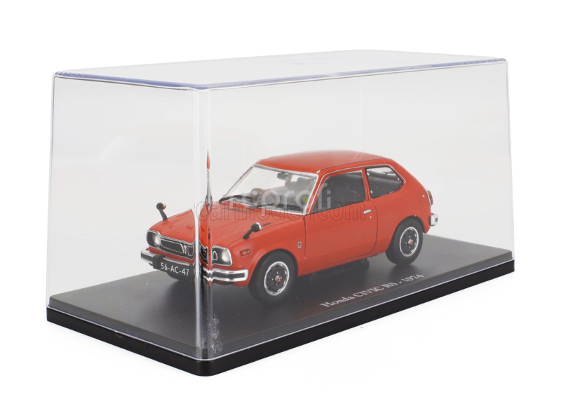 Edicola Honda Civic Rs 1974 - Con Vetrina - With Showcase 1:24 Orange