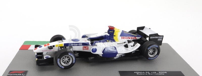 Edicola Honda F1  Ra106 N 11 Season 2006 Rubens Barrichello 1:43 Bílá Modrá
