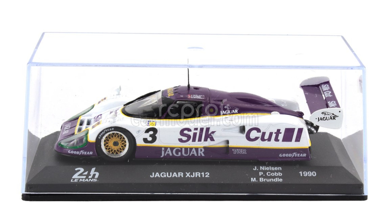 Edicola Jaguar Xjr12 7.0l V12 Team Silk Cut Jaguar T.w.racing N 3 Winner 24h Le Mans 1990 John Nielsen - Price Cobb - Martin Brundle 1:43 Bílá Fialová