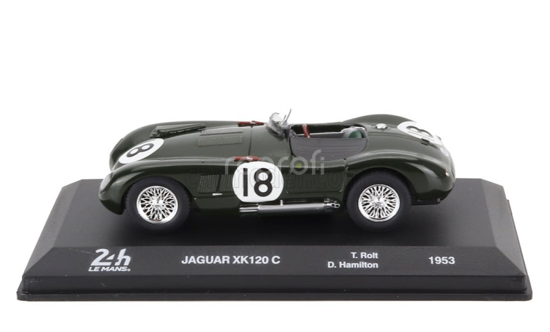 Edicola Jaguar Xk120 C-type Spider 3.4l Team Jaguar Cars Ltd N 18 Winner 24h Le Mans 1953 Tony Rolt - Duncan Hamilton 1:43 Zelená