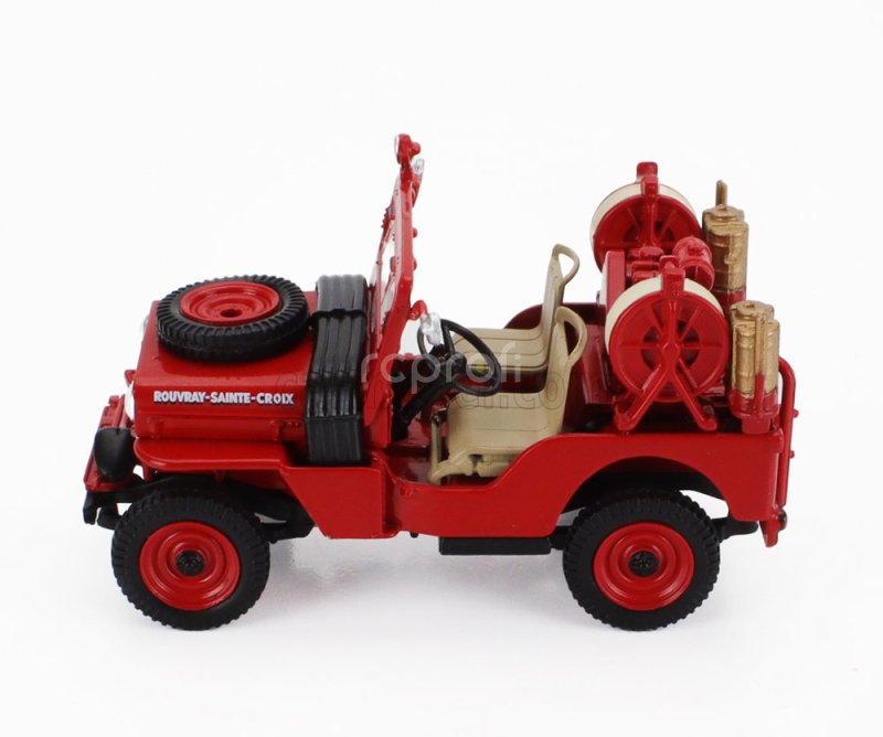 Edicola Jeep Hotchkiss Rouvray Sainte Croix Fire Engine 1945 1:43 Red