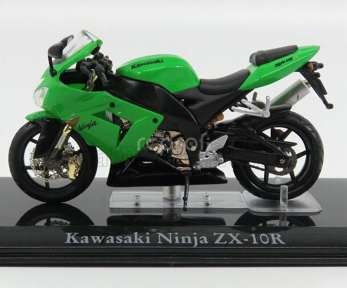 Edicola Kawasaki Ninja Zx-10r - Damage Display Box 1:24 Zelená Černá