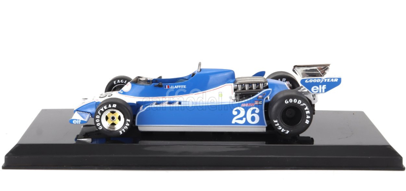 Edicola Ligier F1  Js11 N 26 Season 1979 Jacques Laffite - Con Vetrina - With Showcase 1:24 Světle Modrá Bílá