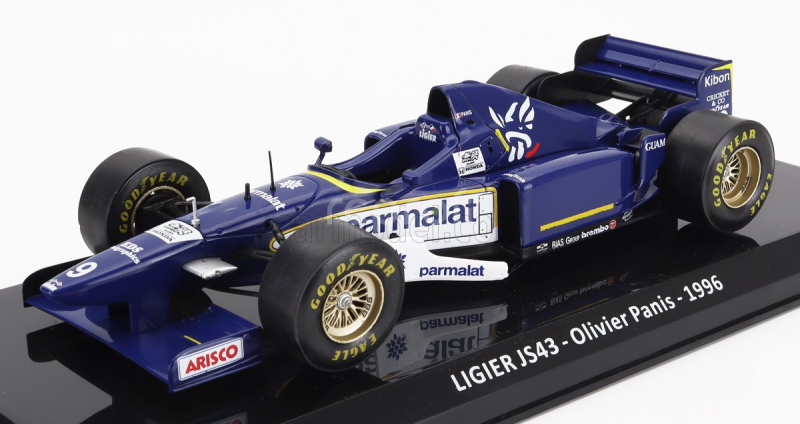 Edicola Ligier F1  Js43 N 9 Season 1996 Olivier Panis - Con Vetrina - With Showcase 1:24 Modrá Bílá