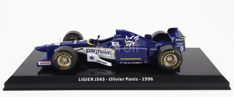 Edicola Ligier F1  Js43 N 9 Season 1996 Olivier Panis - Con Vetrina - With Showcase 1:24 Modrá Bílá
