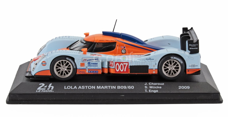 Edicola Lola Aston Martin B09/60 6.0l V12 Team Gulf Amr Eastern Europe N 007 24h Le Mans 2009 Tomas Enge - Stefan Mucke - Jan Charouz 1:43 Světle Modrá Oranžová