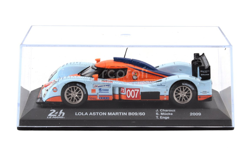 Edicola Lola Aston Martin B09/60 6.0l V12 Team Gulf Amr Eastern Europe N 007 24h Le Mans 2009 Tomas Enge - Stefan Mucke - Jan Charouz 1:43 Světle Modrá Oranžová