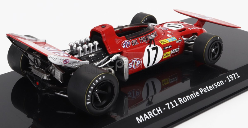 Edicola March F1  711 Team Stp N 17 Season 1971 Ronnie Peterson - Con Vetrina - With Showcase 1:24 Red