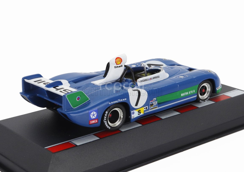Edicola Matra simca Ms670b 3.0l V12 Team Matra Sport N 7 Winner 24h Le Mans 1974 Henri Pescarolo - Gerard Larrousse 1:43 Bluette Zelená Bílá
