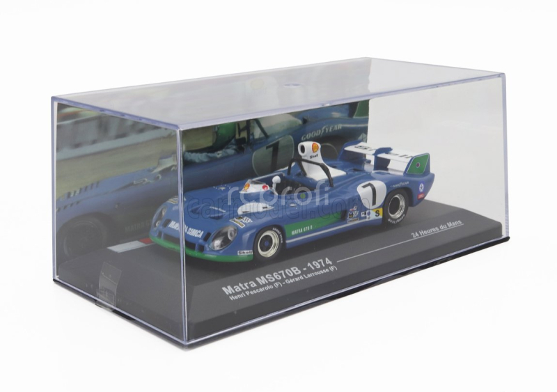Edicola Matra simca Ms670b 3.0l V12 Team Matra Sport N 7 Winner 24h Le Mans 1974 Henri Pescarolo - Gerard Larrousse 1:43 Bluette Zelená Bílá