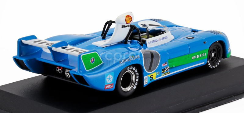 Edicola Matra simca Ms670b 3.0l V12 Team Matra Sport N 7 Winner 24h Le Mans 1974 Henri Pescarolo - Gerard Larrousse 1:43 Bluette Zelená Bílá