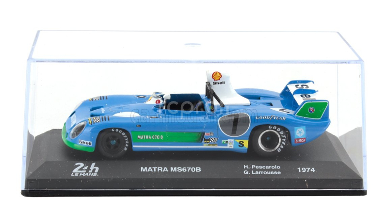 Edicola Matra simca Ms670b 3.0l V12 Team Matra Sport N 7 Winner 24h Le Mans 1974 Henri Pescarolo - Gerard Larrousse 1:43 Bluette Zelená Bílá