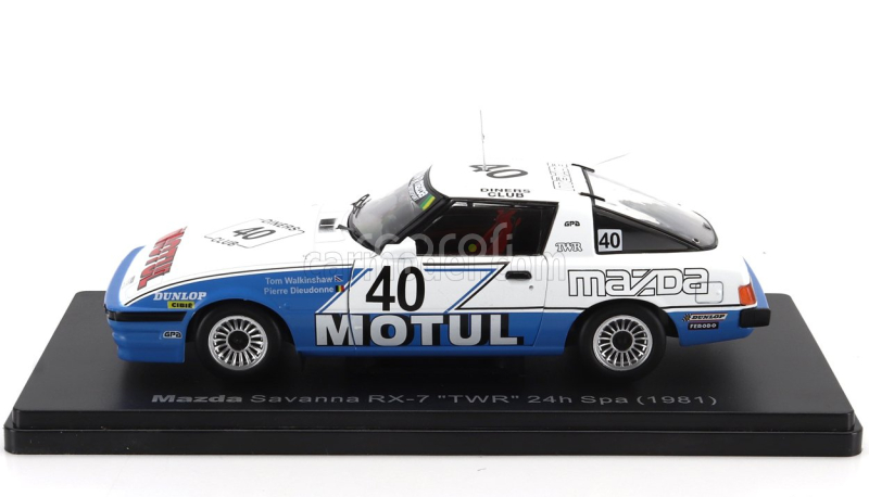 Edicola Mazda Savanna Rx-7 Team Motul Twr N 40 Winner 24h Spa 1981 Tom Walkinshaw - Pierre Dieudonne 1:24 Bílá Modrá