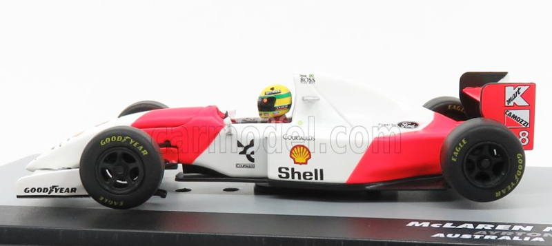 Edicola Mclaren F1  Ford Mp4/8 V8 Team Marlboro N 8 Winner Australian Gp 1993 Ayrton Senna 1:43 Bílá Červená