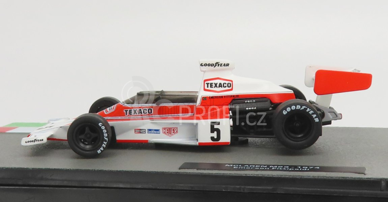 Edicola Mclaren F1  M23 Ford N 5 World Champion Season 1974 Emerson Fittipaldi 1:43 Červená Bílá