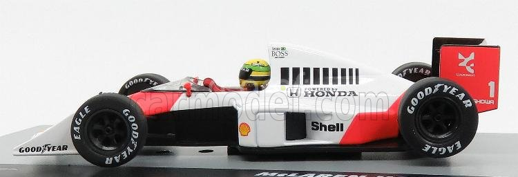 Edicola Mclaren F1  Mp4/5 Honda V10 N 1 Germany Gp 1989 Ayrton Senna 1:43 Bílá Červená